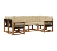 vidaXL Ensemble de canapés d'extérieur 6 pcs Naturel et Beige, Ensemble de canapés d'extérieur, Collection Jardin Moderne, Confort Durable, mobilier résistant aux intempéries
