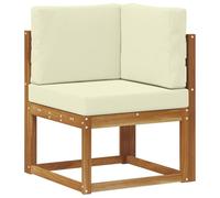 vidaXL Ensemble de canapés d'extérieur 6 pcs Naturel et Crème, Canapé d'angle en Bois d'acacia, Meuble de Patio Moderne et résistant, Solution d'assise pour Le Jardin, décoration pour la Cour