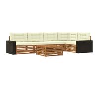 vidaXL Ensemble de canapés d'extérieur 6 pcs Naturel et Crème, Canapé de Jardin modulaire, Salon d'extérieur résistant aux intempéries, Option de Confort sur la terrasse