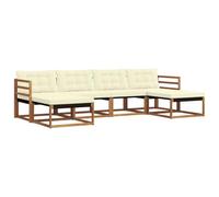 vidaXL Ensemble de canapés d'extérieur 6 pcs Naturel et Crème, Canapé de Jardin, Salon de Patio Moderne, sièges extérieurs durables, mobilier pour Un Confort Optimal