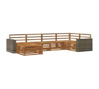vidaXL Ensemble de canapés d'extérieur 6 pièces, beige, canapé d'extérieur moderne, ensemble sectionnel durable pour jardin, patio confortable, meubles de terrasse
