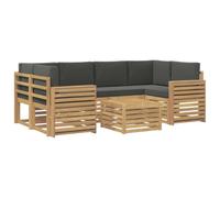 vidaXL Ensemble de canapés d'extérieur 7 pcs Blanc et Anthracite, Canapé de Jardin, Ensemble Moderne, mobilier sectionnel Durable pour Patio, Lounge et détente