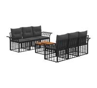 vidaXL Ensemble de canapés d'extérieur 7 pc Noir et Gris foncé