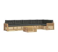 vidaXL Ensemble de canapés d'extérieur 7 pcs Blanc et Anthracite, Canapé d'angle Moderne, Ensemble extérieur Confortable, mobilier résistant aux intempéries pour la terrasse