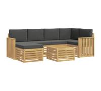 vidaXL Ensemble de canapés d'extérieur 7 pcs Blanc et Anthracite, Canape d'extérieur, Ensemble Moderne, Meuble Confortable pour Salon Jardin, Coin détente sur la terrasse