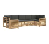 vidaXL Ensemble de canapés d'extérieur 7 pcs Blanc et Anthracite, Canapé extérieur Moderne en Acacia, Ensemble Lounge Durable, mobilier modulable pour Jardin et Piscine
