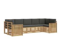 vidaXL Ensemble de canapés d'extérieur 7 pcs Blanc et Anthracite, Canapé extérieur Moderne en Acacia, Ensemble Lounge Durable, mobilier modulable pour Jardin et Piscine