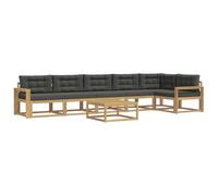 vidaXL Ensemble de canapés d'extérieur 7 pcs Blanc et Anthracite, Canapé sectionnel Moderne pour l'extérieur, Salon de Jardin résistant aux intempéries, Meuble Ergonomique
