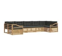 vidaXL Ensemble de canapés d'extérieur 7 pcs Blanc et Anthracite, Canapés Modernes pour Jardin, mobilier d'extérieur Durable, Design Minimaliste pour se détendre