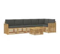 vidaXL Ensemble de canapés d'extérieur 7 pcs Blanc et Anthracite, Salon de Jardin, Ensembles Modernes, canapés modulaires, Salle à Manger détente, Ensemble Bois, Design pour Patio