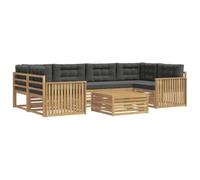 vidaXL Ensemble de canapés d'extérieur 7 pcs Blanc et Anthracite, Set de Confort extérieur, Salon Moderne, canapé d'angle pour Jardin, mobilier de terrasse