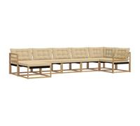 vidaXL Ensemble de canapés d'extérieur 7 pcs Blanc et Beige, Canapé d'extérieur élégant, Ensemble Moderne, mobilier résistant aux intempéries pour Le Confort du Jardin