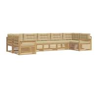 vidaXL Ensemble de canapés d'extérieur 7 pcs Blanc et Beige, Canapés de Jardin, mobilier Moderne pour l'extérieur, Confort au Bord de la Piscine, Designs Pratiques pour la terrasse