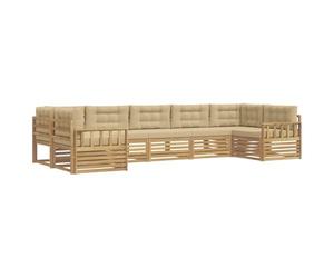 vidaXL Ensemble de canapés d'extérieur 7 pcs Blanc et Beige, Canapés de Jardin, mobilier Moderne pour l'extérieur, Confort au Bord de la Piscine, Designs Pratiques pour la terrasse