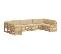 vidaXL Ensemble de canapés d'extérieur 7 pcs Blanc et Beige, Set de Salon de Jardin, canapé d'extérieur Moderne, sièges Confortables, mobilier Durable pour terrasse