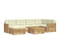 vidaXL Ensemble de canapés d'extérieur 7 pc Blanc et crème