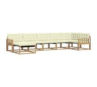 vidaXL Ensemble de canapés d'extérieur 7 pcs Blanc et crème, Canapé d'extérieur élégant, Ensemble Moderne, mobilier résistant aux intempéries pour Le Confort du Jardin