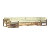 vidaXL Ensemble de canapés d'extérieur 7 pcs Blanc et crème, Canapés de Jardin, mobilier Moderne pour l'extérieur, Confort au Bord de la Piscine, Designs Pratiques pour la terrasse