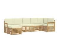vidaXL Ensemble de canapés d'extérieur 7 pcs Blanc et crème, Découvrez des canapés Modernes pour l'extérieur, Meubles sectionnels pour Votre terrasse, détente au Jardin