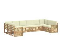 vidaXL Ensemble de canapés d'extérieur 7 pcs Blanc et Crème, Set de Salon de Jardin, canapé d'extérieur Moderne, sièges Confortables, mobilier Durable pour terrasse