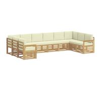 vidaXL Ensemble de canapés d'extérieur 7 pcs Blanc et Crème, Set de Salon de Jardin, canapé d'extérieur Moderne, sièges Confortables, mobilier Durable pour terrasse