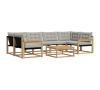 vidaXL Ensemble de canapés d'extérieur 7 pcs Blanc et Gris Clair, Canapé d'extérieur Moderne, mobilier de Jardin, Salon Durable, Coin terrasse, Ensemble Confortable