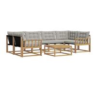 vidaXL Ensemble de canapés d'extérieur 7 pcs Blanc et Gris Clair, Canapé d'extérieur Moderne, mobilier de Jardin, Salon Durable, Coin terrasse, Ensemble Confortable