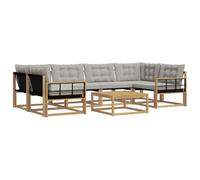 vidaXL Ensemble de canapés d'extérieur 7 pcs Blanc et Gris Clair, Canapé d'extérieur Moderne, mobilier de Jardin, Salon Durable, Coin terrasse, Ensemble Confortable