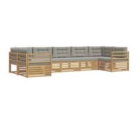 vidaXL Ensemble de canapés d'extérieur 7 pcs Blanc et Gris Clair, Canapés de Jardin, mobilier Moderne pour l'extérieur, Confort au Bord de la Piscine, Designs Pratiques pour la terrasse
