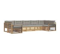 vidaXL Ensemble de canapés d'extérieur 7 pcs Blanc et Gris Clair, Canapés de Jardin, mobilier Moderne pour l'extérieur, Confort au Bord de la Piscine, Designs Pratiques pour la terrasse