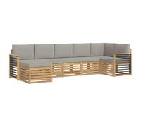 vidaXL Ensemble de canapés d'extérieur 7 pcs Blanc et Gris Clair, Découvrez des canapés Modernes pour l'extérieur, Meubles sectionnels pour Votre terrasse, détente au Jardin