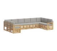 vidaXL Ensemble de canapés d'extérieur 7 pcs Blanc et Gris Clair, Set de Salon de Jardin, canapé d'extérieur Moderne, sièges Confortables, mobilier Durable pour terrasse