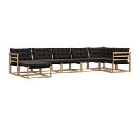 vidaXL Ensemble de canapés d'extérieur 7 pcs Blanc et Noir, Canapé d'extérieur élégant, Ensemble Moderne, mobilier résistant aux intempéries pour Le Confort du Jardin