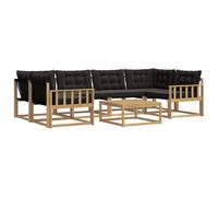 vidaXL Ensemble de canapés d'extérieur 7 pcs Blanc et Noir, Canapé d'extérieur Moderne, mobilier de Jardin, Salon Durable, Coin terrasse, Ensemble Confortable