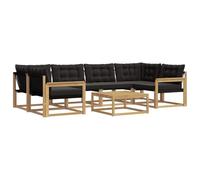 vidaXL Ensemble de canapés d'extérieur 7 pcs Blanc et Noir, Canapé d'extérieur Moderne, mobilier de Jardin, Salon Durable, Coin terrasse, Ensemble Confortable