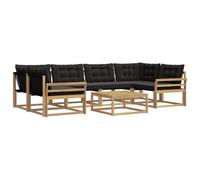vidaXL Ensemble de canapés d'extérieur 7 pcs Blanc et Noir, Canapé d'extérieur Moderne, mobilier de Jardin, Salon Durable, Coin terrasse, Ensemble Confortable