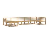 vidaXL Ensemble de canapés d'extérieur 7 pcs Blanc, Set de canapés d'extérieur Modernes, résistant aux intempéries, sièges Flexibles pour Jardin, Bois d'acacia, Design Confortable