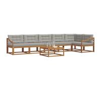 vidaXL Ensemble de canapés d'extérieur 7 pcs Gris Naturel et Clair, Ensemble de canapé de Jardin, Sectionnel Moderne, Meubles d'extérieur durables, Patio Ajustable pour espaces de Vie