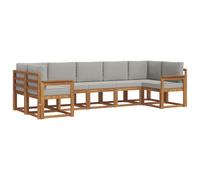 vidaXL Ensemble de Canapés avec coussin 7 pcs Gris Naturel et Clair