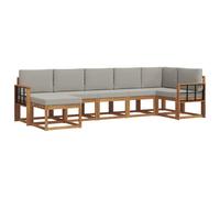 vidaXL Ensemble de Canapés avec coussin 7 pcs Gris Naturel et Clair