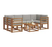 vidaXL Ensemble de canapés d'extérieur 7 pcs Gris naturel et clair