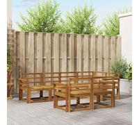 vidaXL Ensemble de canapés d'extérieur 7 pcs Naturel, Ensemble de salon de jardin, canapé extérieur moderne, mobilier secret de patio confortable, sectionnel en bois massif et polyvalent pour l'extéri