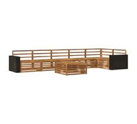 vidaXL Ensemble de canapés d'extérieur 7 pcs Naturel 79 x 79 x 37 cm, Canapé d'angle Moderne, Ensemble extérieur Confortable, mobilier résistant aux intempéries pour la terrasse