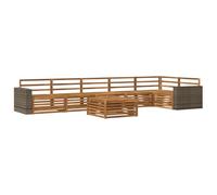 vidaXL Ensemble de canapés d'extérieur 7 pcs Naturel 79 x 79 x 37 cm, Canapé d'angle Moderne, Ensemble extérieur Confortable, mobilier résistant aux intempéries pour la terrasse