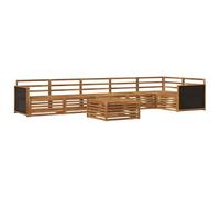 vidaXL Ensemble de canapés d'extérieur 7 pcs Naturel 79 x 79 x 37 cm, Canapé d'angle Moderne, Ensemble extérieur Confortable, mobilier résistant aux intempéries pour la terrasse