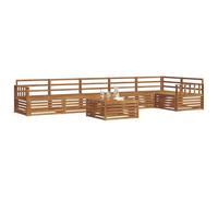 vidaXL Ensemble de canapés d'extérieur 7 pcs Naturel, Canapé de Jardin, Meuble d'extérieur Moderne, Seating Durable, Salon terrasse, Confort stylé