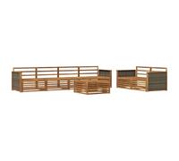 vidaXL Ensemble de canapés d'extérieur 7 pcs Naturel, Canapé de Jardin, sectionnel Moderne, mobilier Durable pour terrasse, Confort Optimal pour se Relaxer