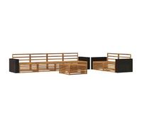 vidaXL Ensemble de canapés d'extérieur 7 pcs Naturel, Canapé de Jardin, sectionnel Moderne, mobilier Durable pour terrasse, Confort Optimal pour se Relaxer