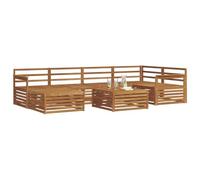 vidaXL Ensemble de canapés d'extérieur 7 pcs Naturel, Canapé d'extérieur Chic, Ensemble Moderne, Salon Durable, mobilier de Patio Confortable, assises terrasse incluses