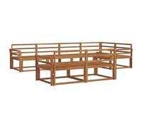 vidaXL Ensemble de canapés d'extérieur 7 pcs Naturel, Canapé en Bois d'acacia, mobilier de Jardin modulable, résistant aux intempéries, Coin détente extérieur, agencement de sièges Flexible